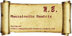 Maszalovits Beatrix névjegykártya