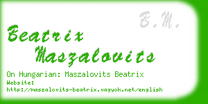 beatrix maszalovits business card